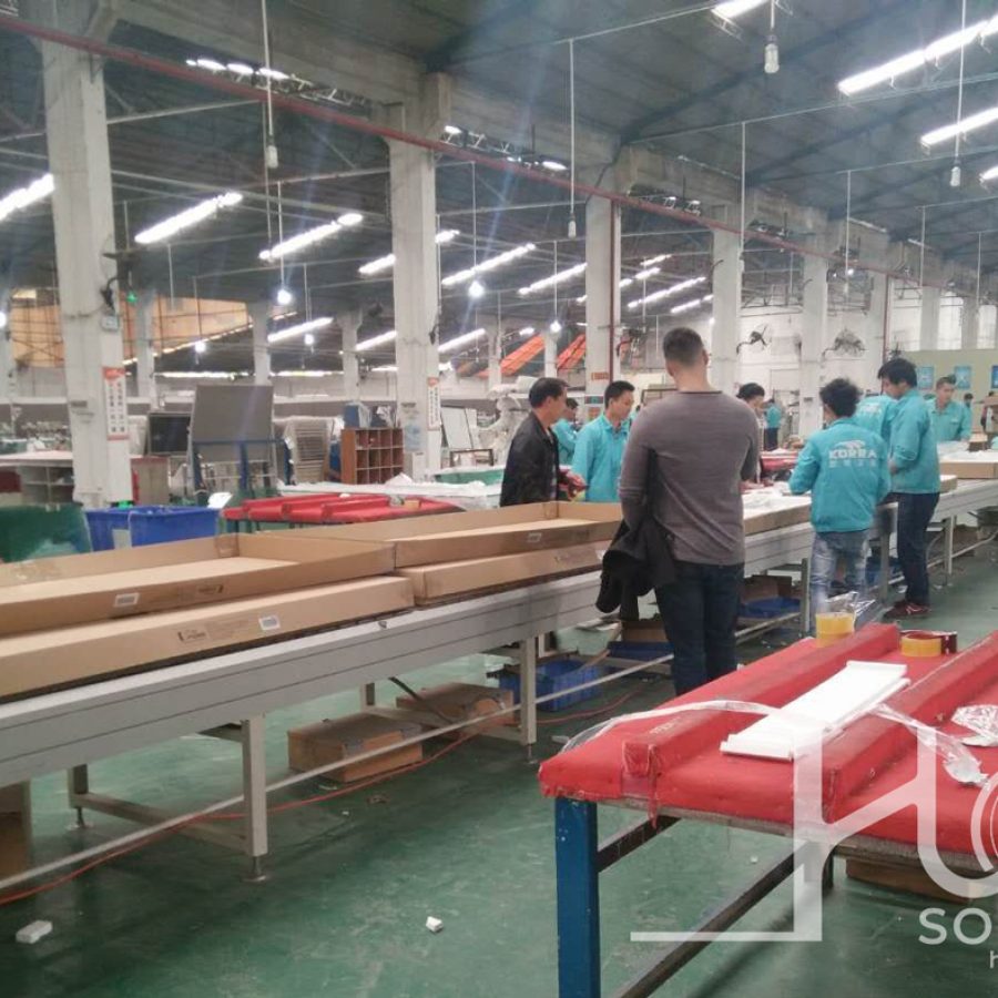 Inspection at Kitchen sink factory in China Huasourcing